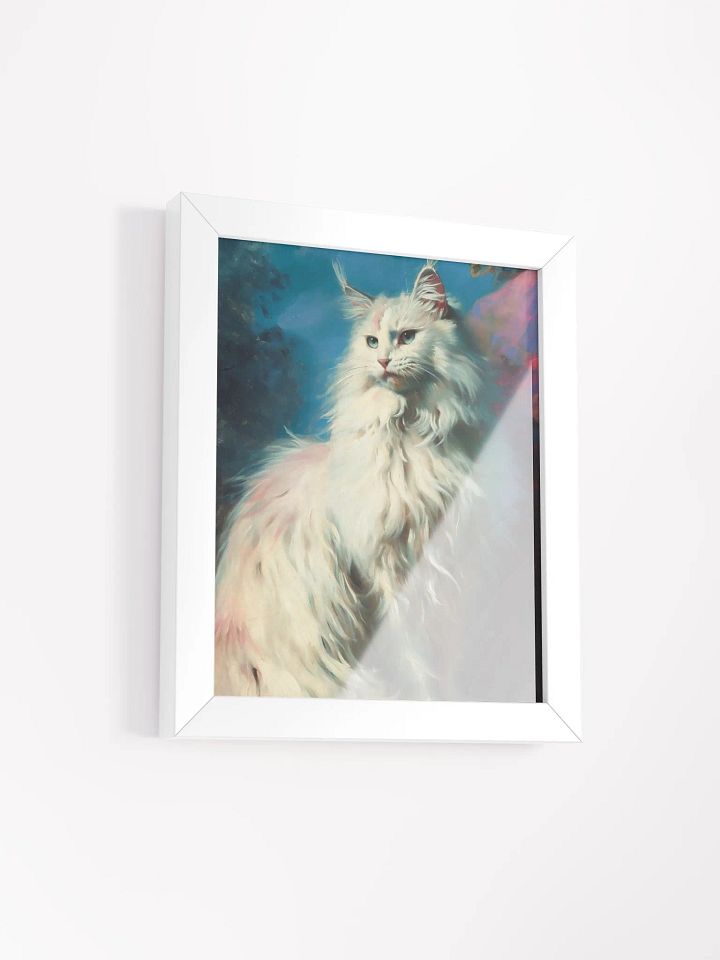 Majestic White Cat Framed Matte Poster product image (2)