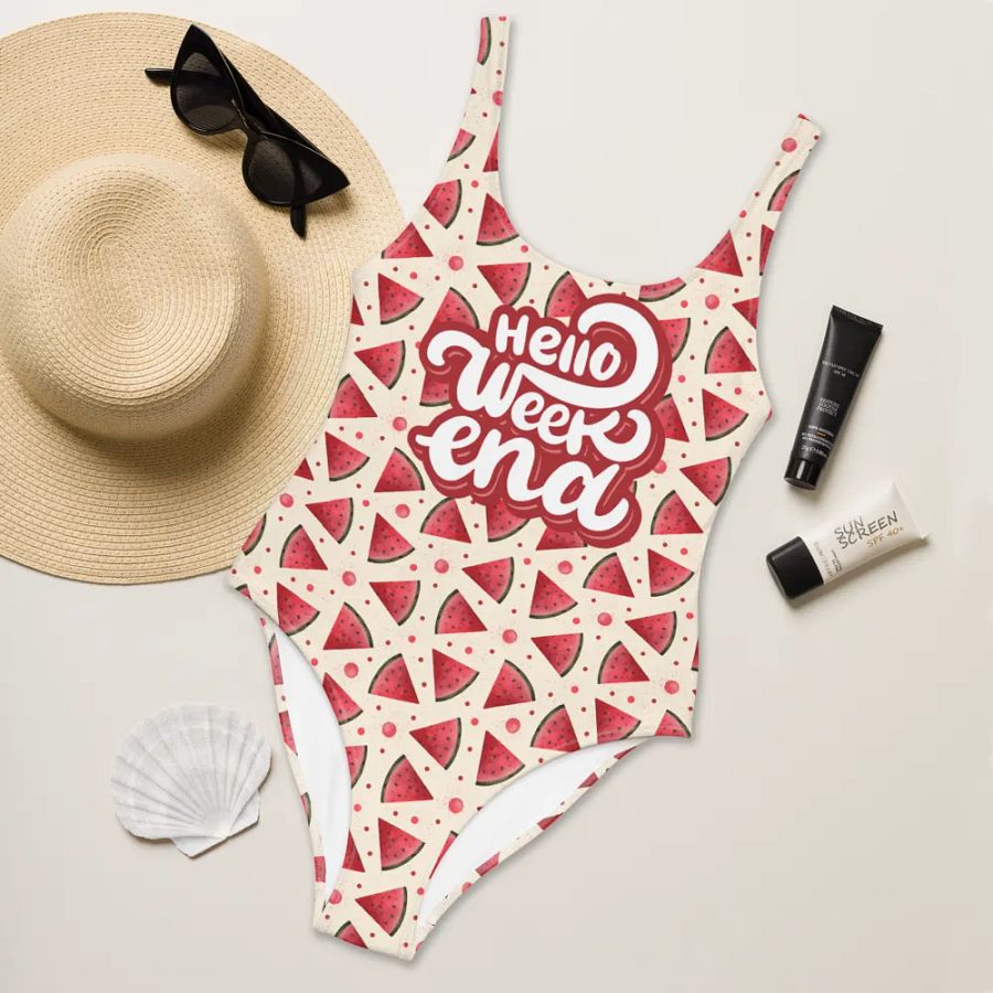 Hello Weekend Watermelon All Over Print Swimsuit product image (8)