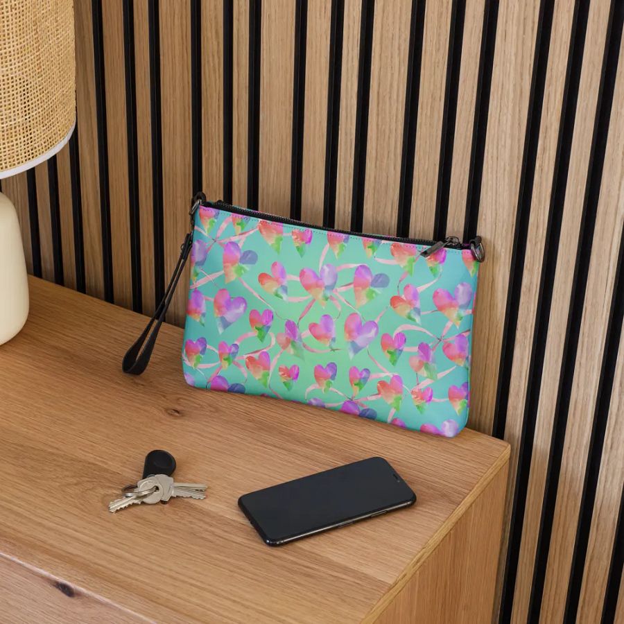 Whimsical Hearts All-Over Print Crossbody Bag for creative ladies and girls product image (5)