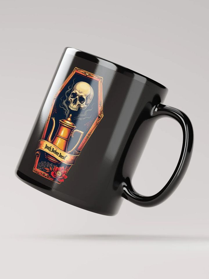 Death Before Decaf: Black Glossy Mug product image (2)