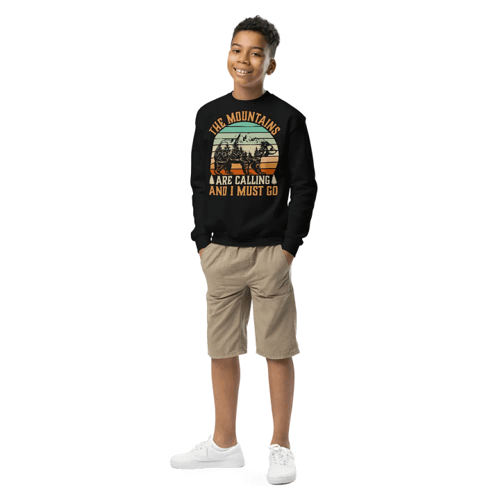 The Mountains Are Calling I Must Go Hiking Quote Youth Unisex Sweatshirt product image (1)