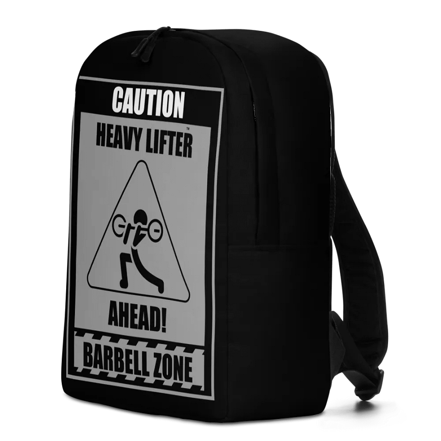 Caution Heavy Lifter Ahead Barbell Zone Backpack product image (3)