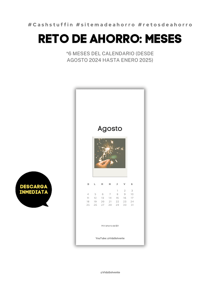 Retos de ahorro mensual (AGOSTO 2024 - ENERO 2025) product image (1)
