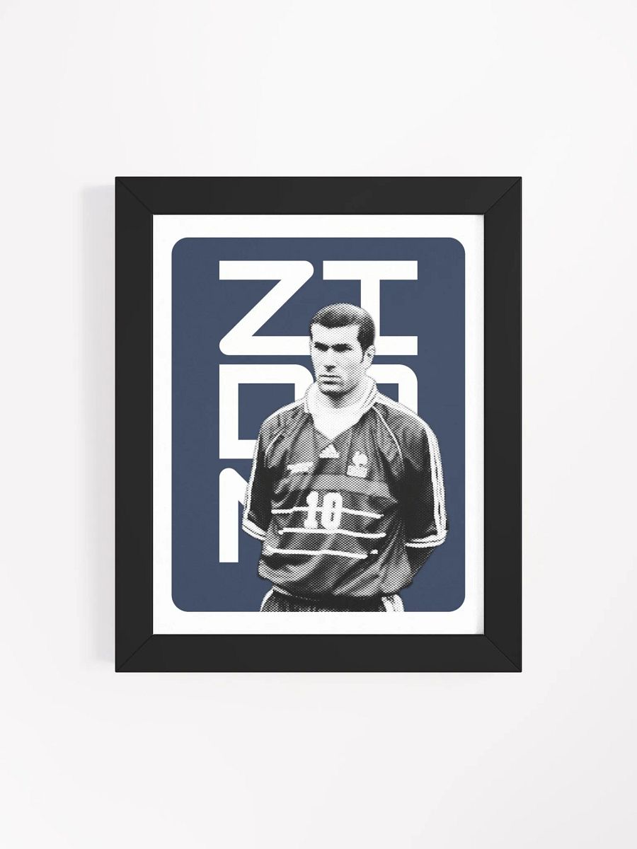 Zinedine Zidane BW France Name Art Framed Print product image (4)