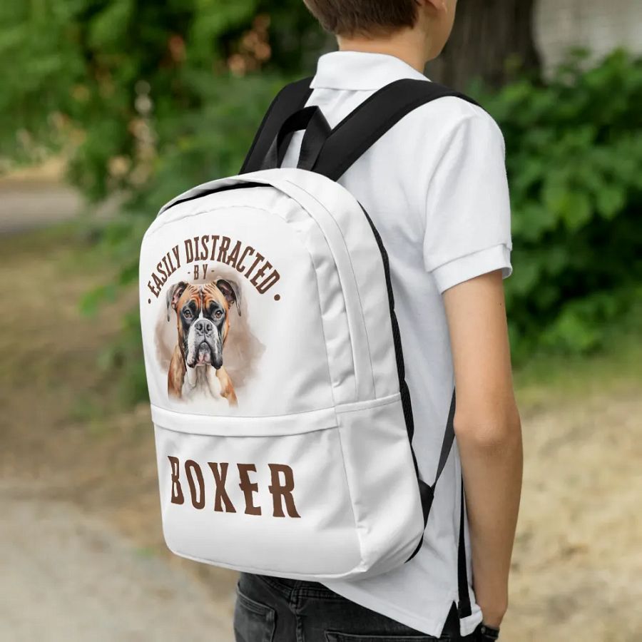Easily Distracted By Boxer All-Over Print Backpack product image (3)