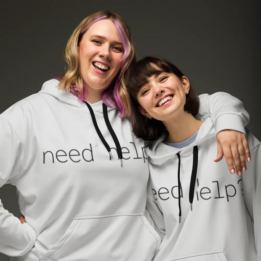 need help? RTFM! hoodie (light grayscale mode) product image (9)