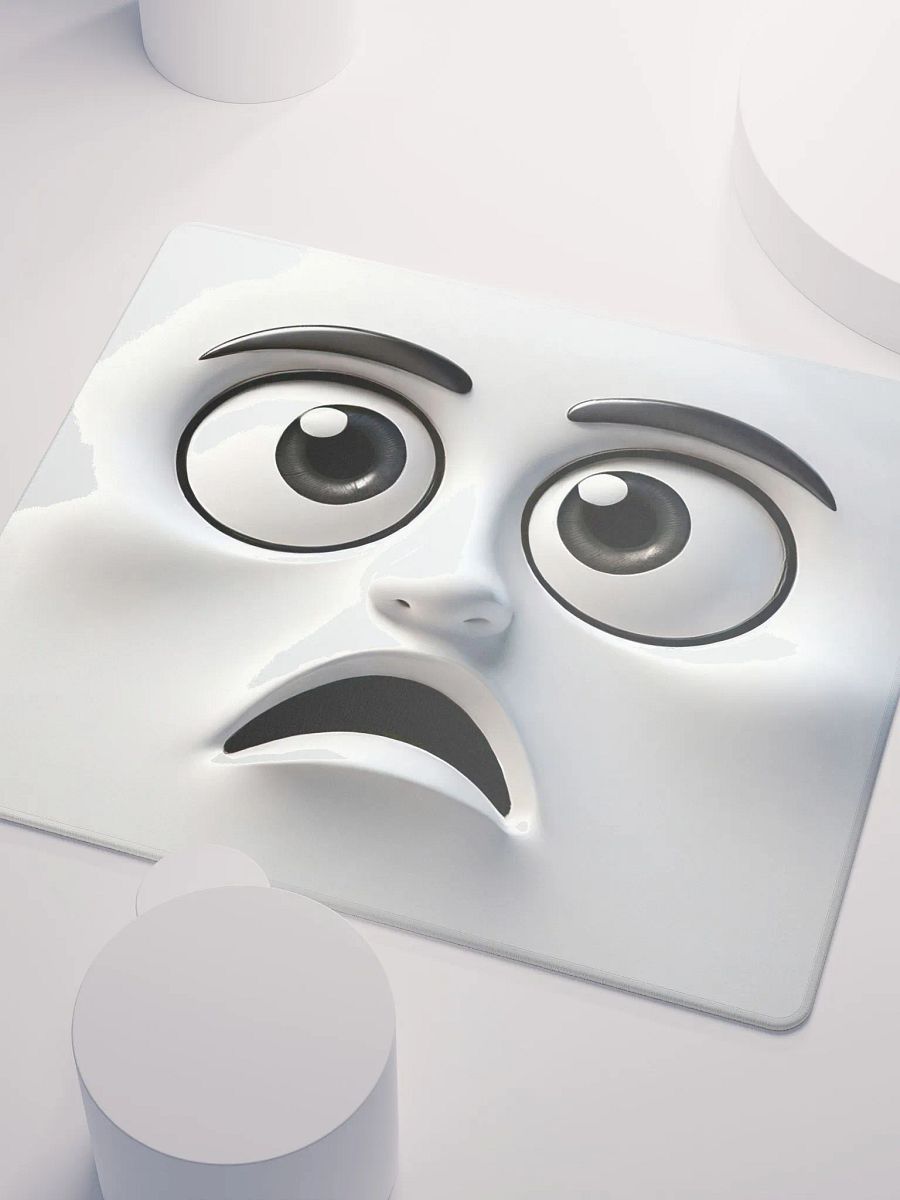Whimsical Surprise Face Premium Mouse Pad: Infuse Your Workspace with Fun! product image (3)