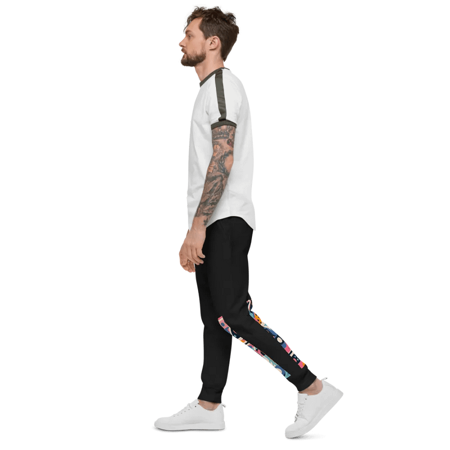 Funky Fusion: Cutout Collage: Unisex Fleece Joggers product image (11)