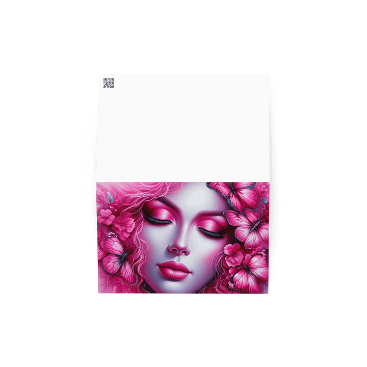 Pink Woman and Butterflies Greeting Card product image (2)