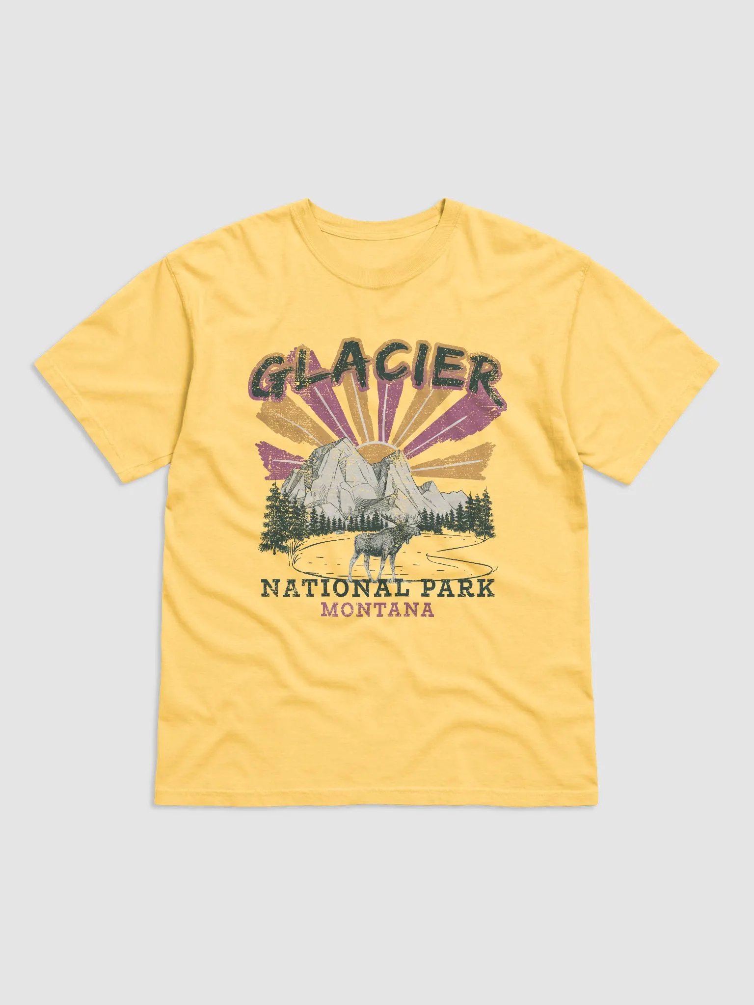 Glacier National Park, Montana Tee | Retro-Style Western T-Shirt for Travel and Road Trips product image (12)