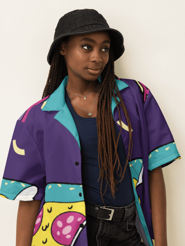 Zabu Tropical Breeze Purple Pizza Hawaiian Shirt product image (1)