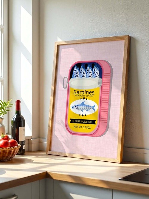 Sardine Wall Art Sardines Print Sardine Tin Vintage Poster Retro Fish Print product image (6)