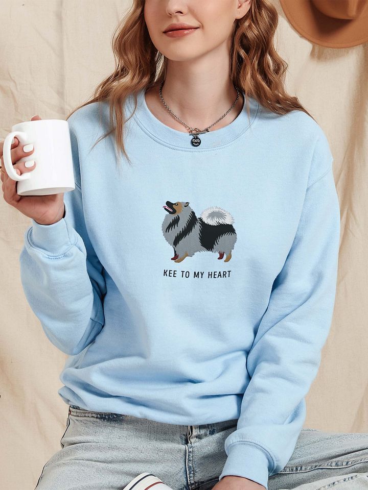 Kee to My Heart Sweatshirt (Embroidered) of a Keeshond product image (2)