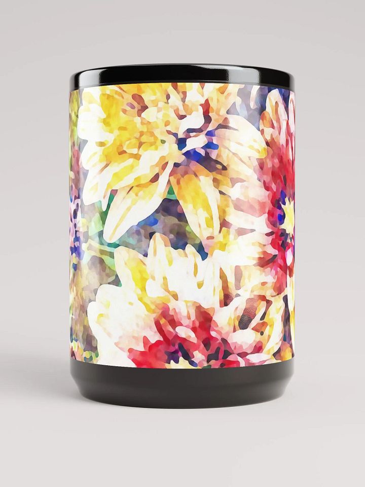 Abstract Graphic | Black Coffee Mug | Autumn Mums Floral product image (2)