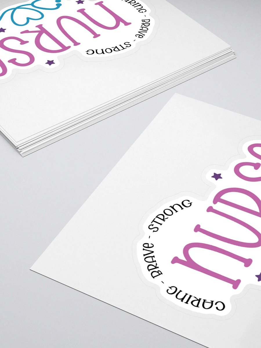 Caring • Brave • Strong Nurse Sticker product image (10)