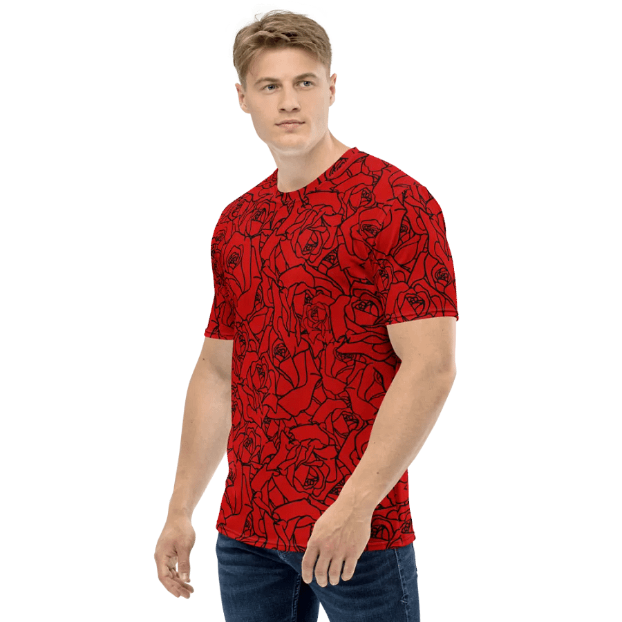 Loads of Roses · red-black crew neck t-shirt product image (5)