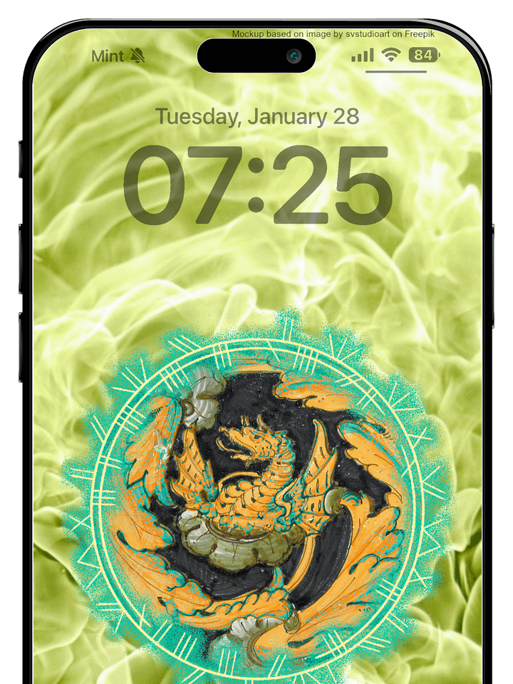 Brass Dragon Phone Wallpaper product image (1)