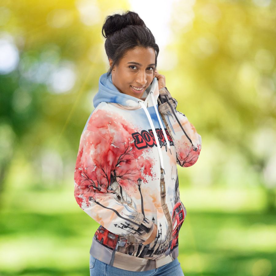 London England Watercolor All Over Print Hoodie product image (10)