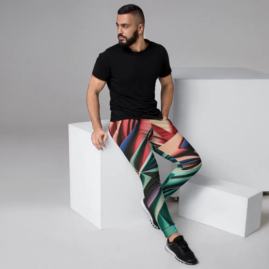 Abstract Geometric Recycled Men's Joggers in Vibrant Colors (XS-3XL) product image (2)