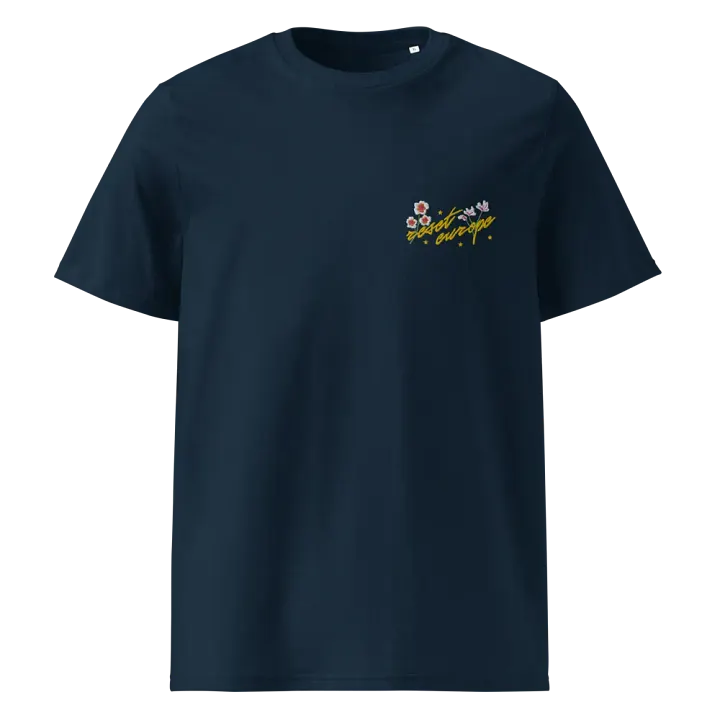 reset europe w/ flowers embroidered t-shirt - 100% organic cotton product image (2)