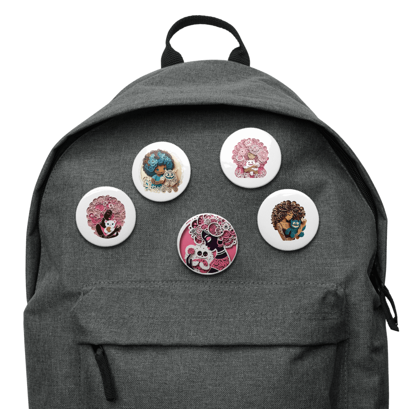 Afro Plushie Love Pin Set product image (1)