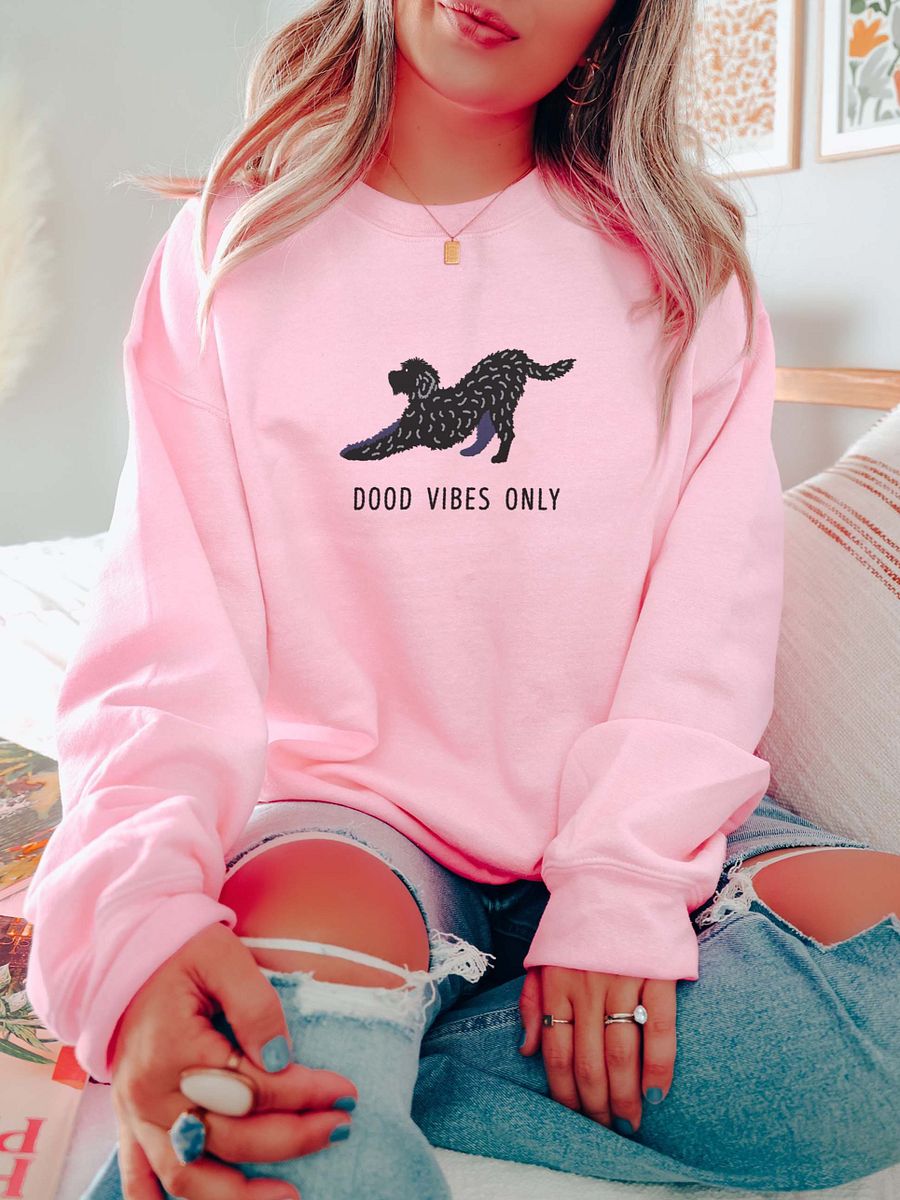 Dood Vibes Only Sweatshirt (Embroidered) of a Labradoodle(Black) product image (2)