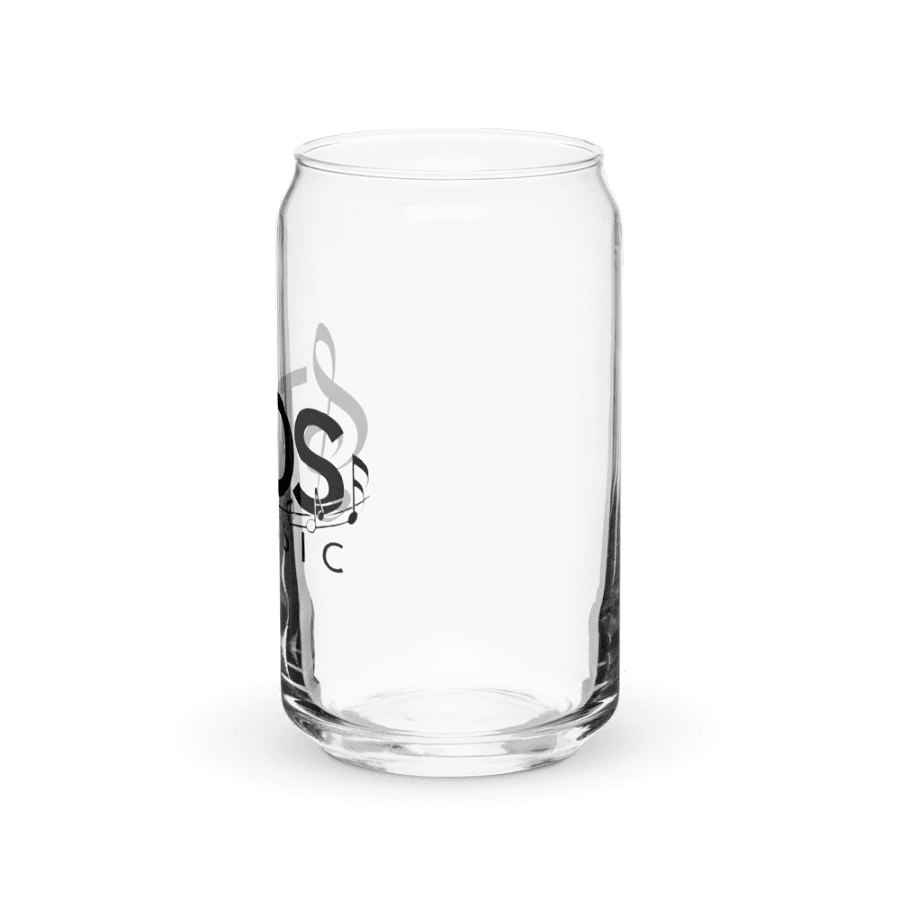 TDS Music Can-Shaped Glass with Bamboo Lid and Metal Straw - 16oz Music Themed product image (9)
