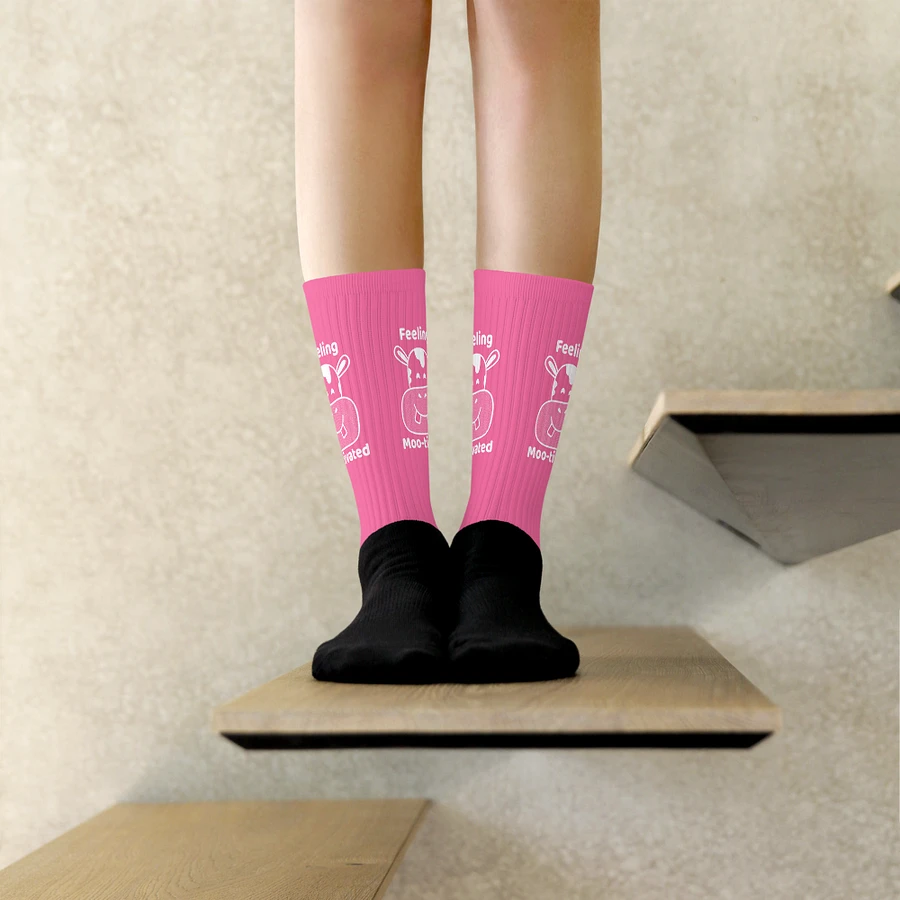 Feeling Mootivated Pink Cow Socks product image (9)