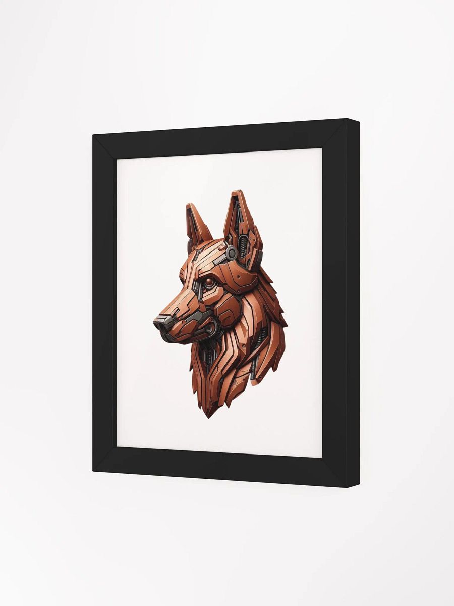 Framed High-Quality Matte Poster (in) | German Shepherd dog iron robot design product image (7)