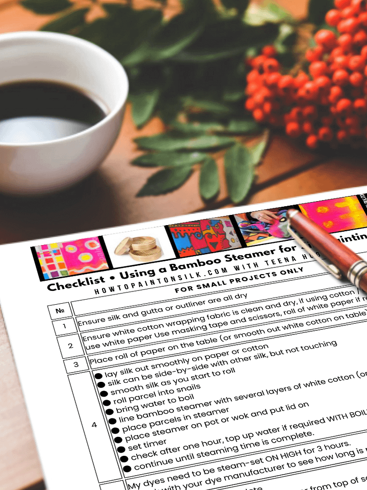 Checklist • Using a Bamboo Steamer for Silk Painting product image (1)