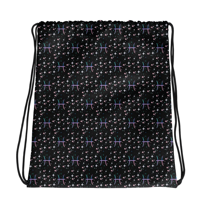 Pisces, Pastel Pisces Glyph, Drawstring Bag product image (1)