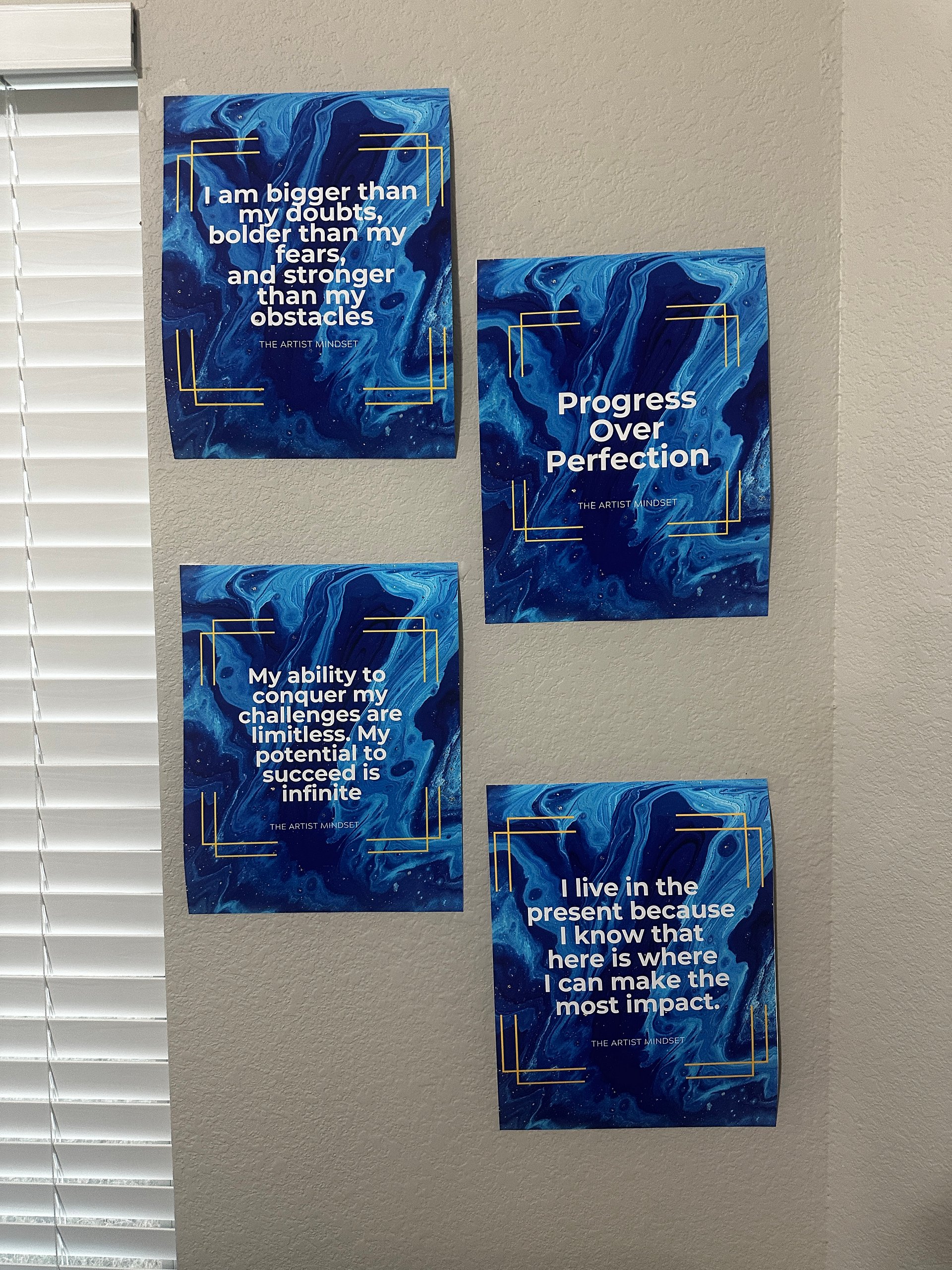 🔥 24-Piece Affirmation Wall Art Set (Blue) – Daily Motivation Décor for Mindset & Success (11x14 Instant Download) product image (2)