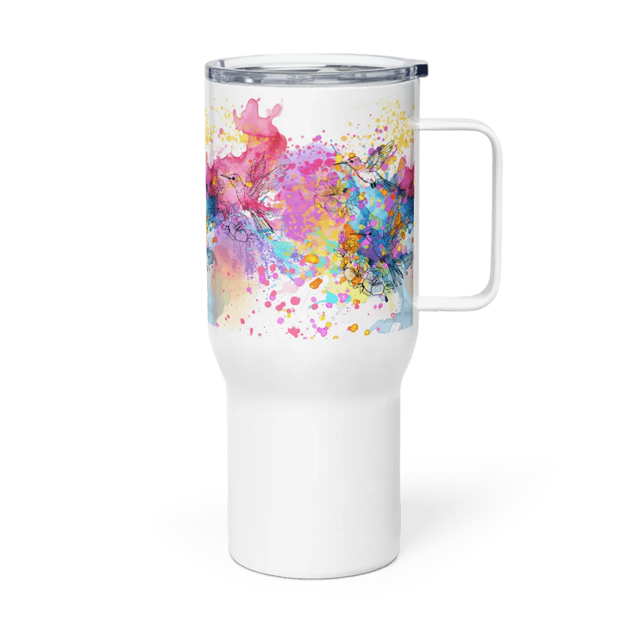 watercolor hummingbird design travel mug for arty moms daughters friends product image (3)