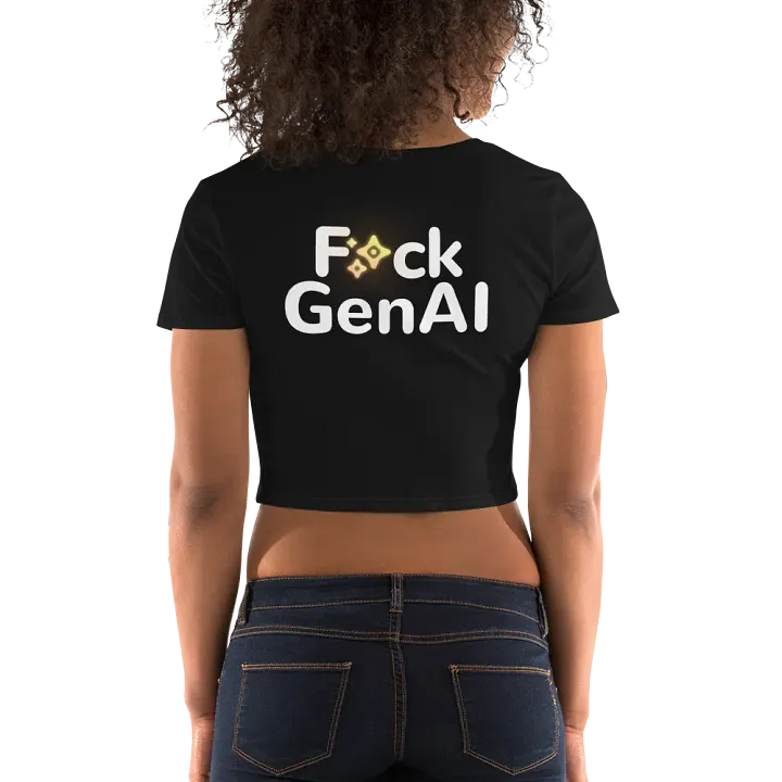 Absolut Idiocy Women's Crop-top Tee - F✨ck Generative AI (Logo) product image (1)