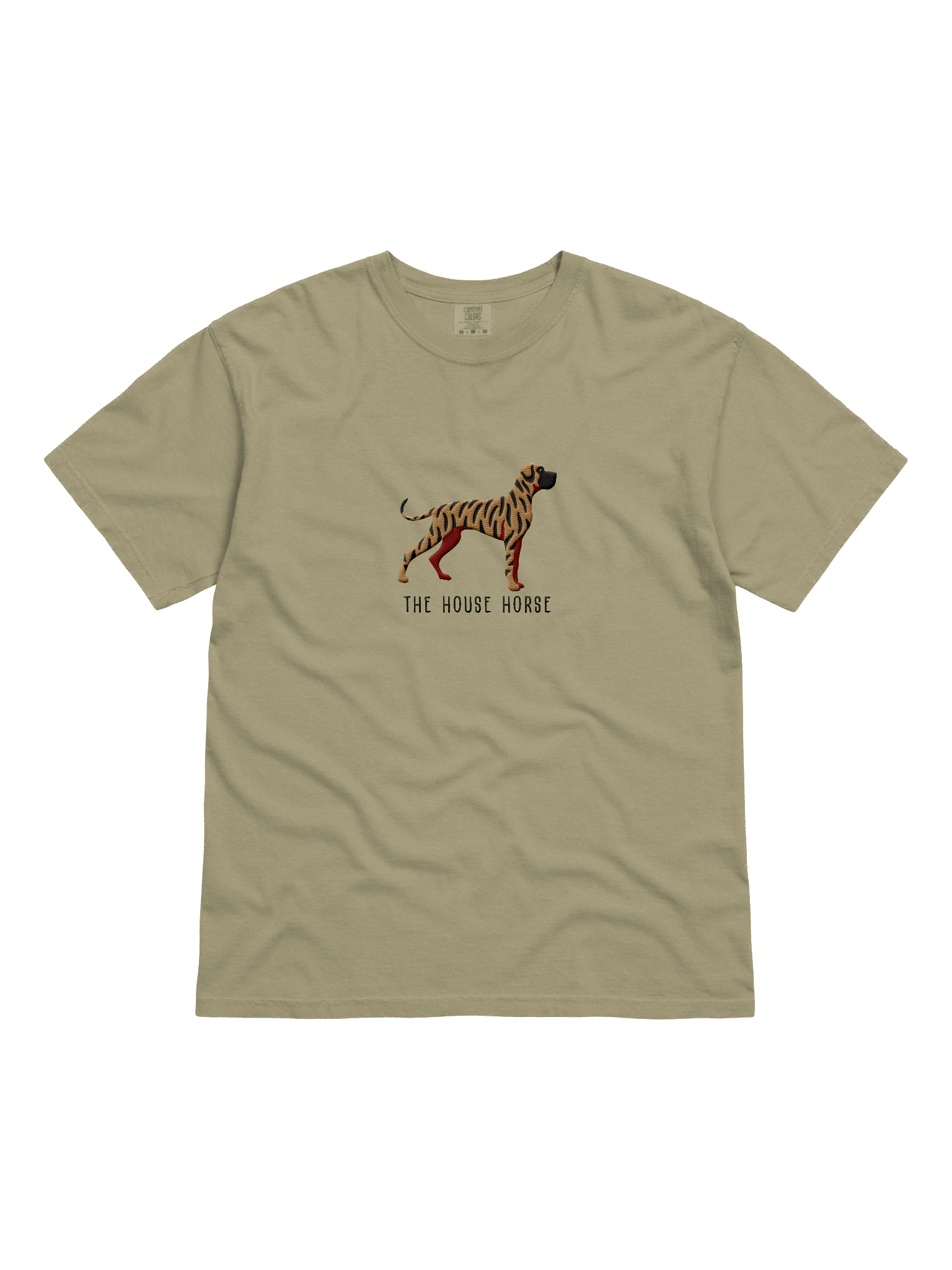 The House Horse T-Shirt(Embroidered) of a Great Dane(Brindle) product image (1)