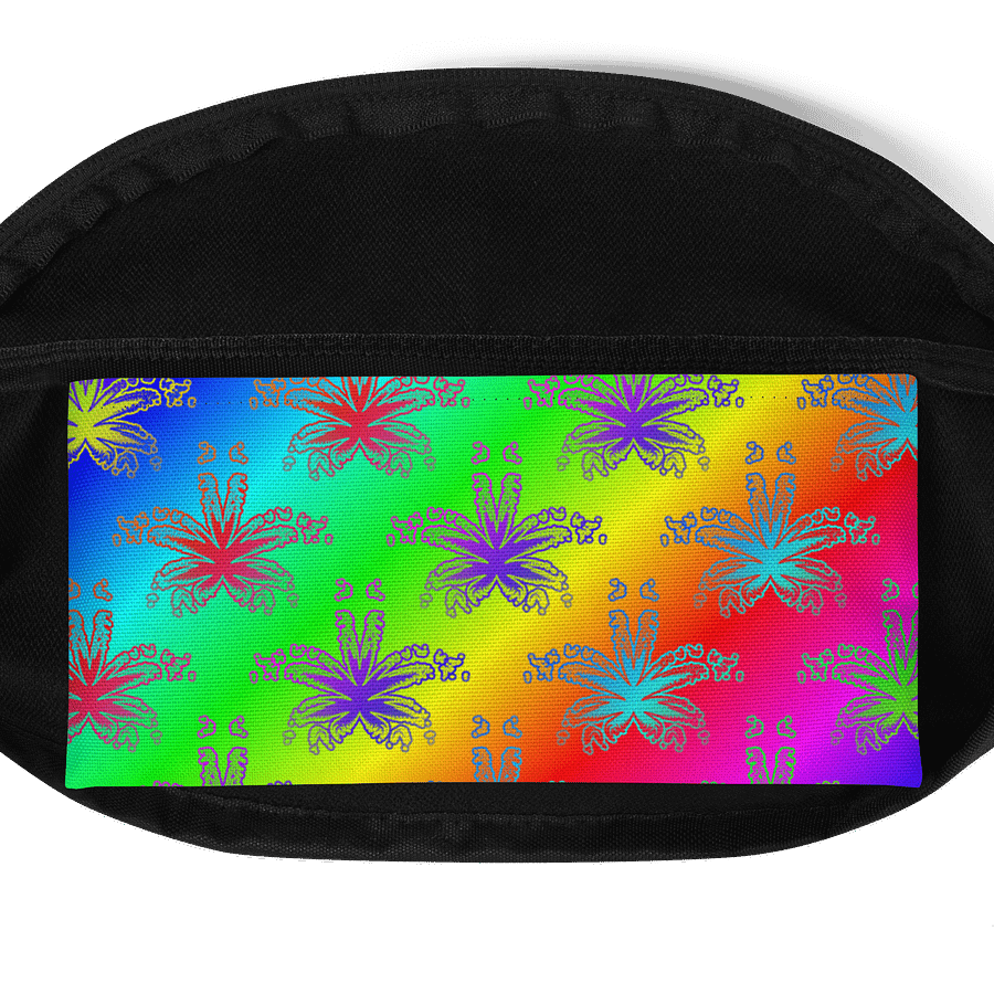 Rainbow Cannabis 420 Fanny Pack, Weed Leaf Art Pattern Pride Bag product image (4)