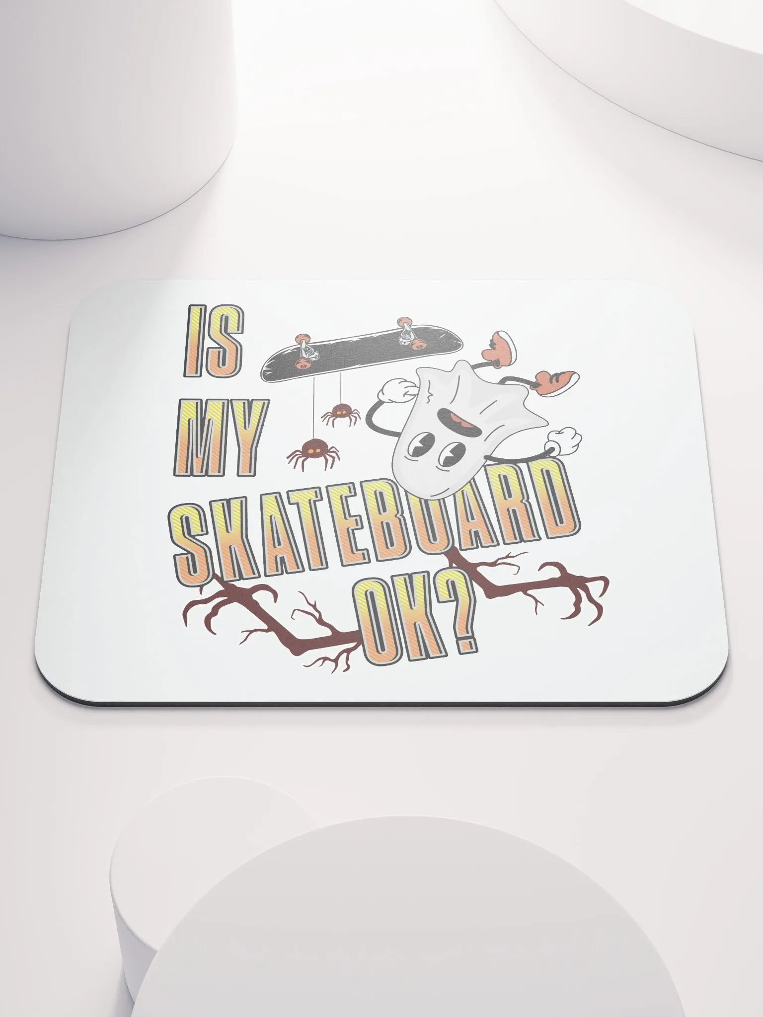 Is My Skateboard Ok? Ghost Spooky Skater Mouse Pad product image (1)