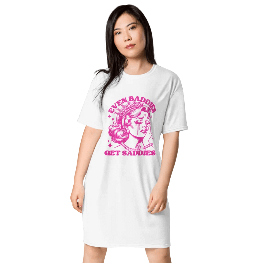 Oversized, 'Even Baddies Get Saddies' T-Shirt Dress product image (1)