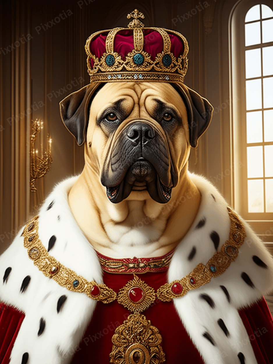 Custom Pet Portrait with King Outfit and Crown – Royal Digital Pet Art – Funny Pet Gift – Printable Dog or Cat Portrait product image (1)
