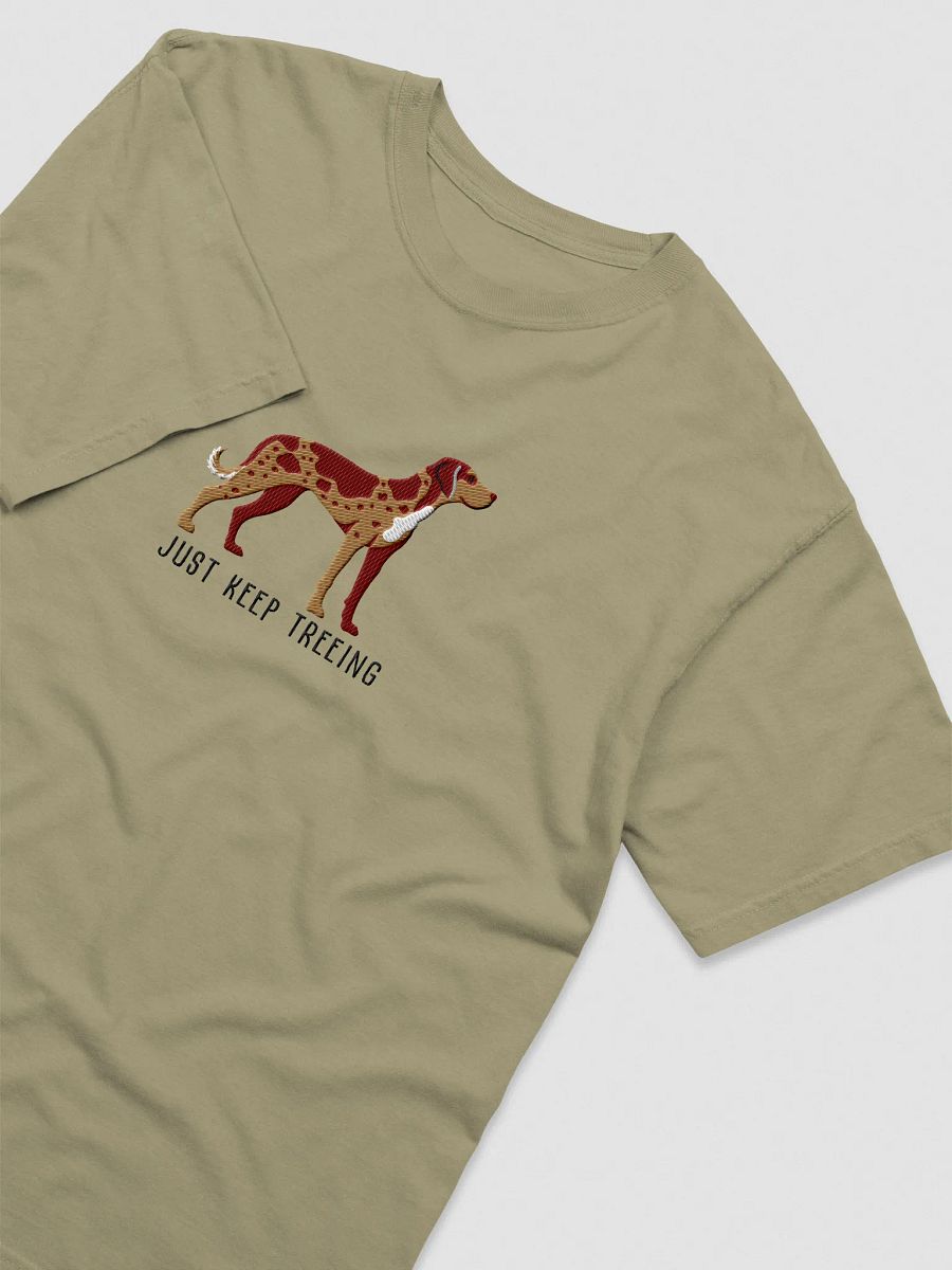 Just Keep Treeing T-Shirt(Embroidered) of a Catahoula Leopard Dog(Red Leopard) product image (11)