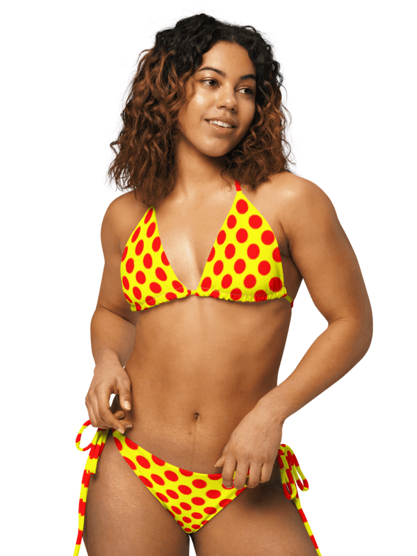 Red Polka Dots on Yellow String Bikini Set product image (1)