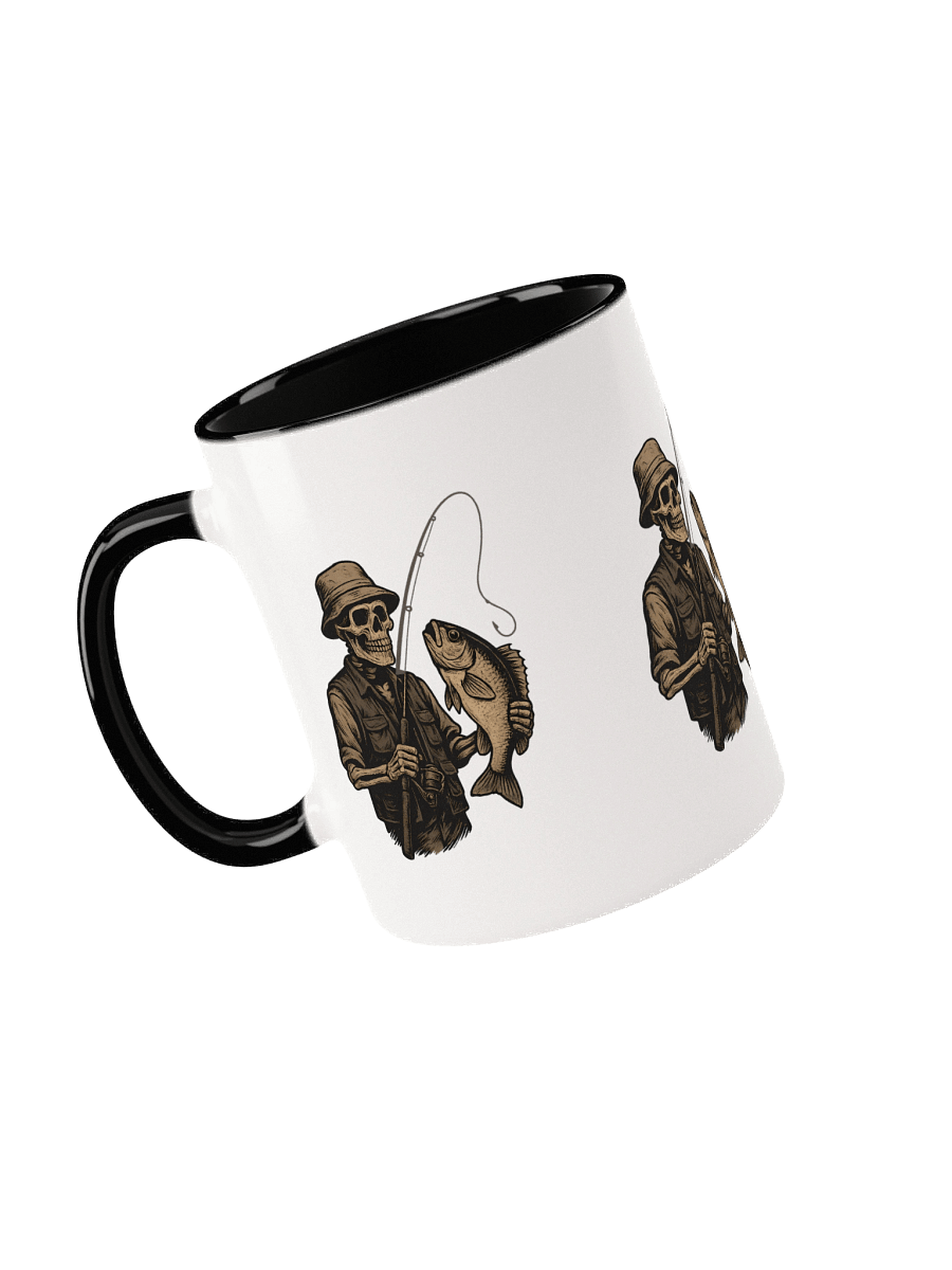 Skeleton Fishing Mug – Bass Fisherman Coffee Cup for Anglers product image (29)