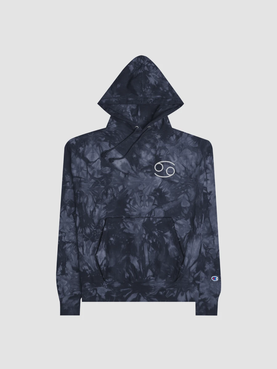 Cancer White on Navy Champion Tie Dye Hoodie product image (4)