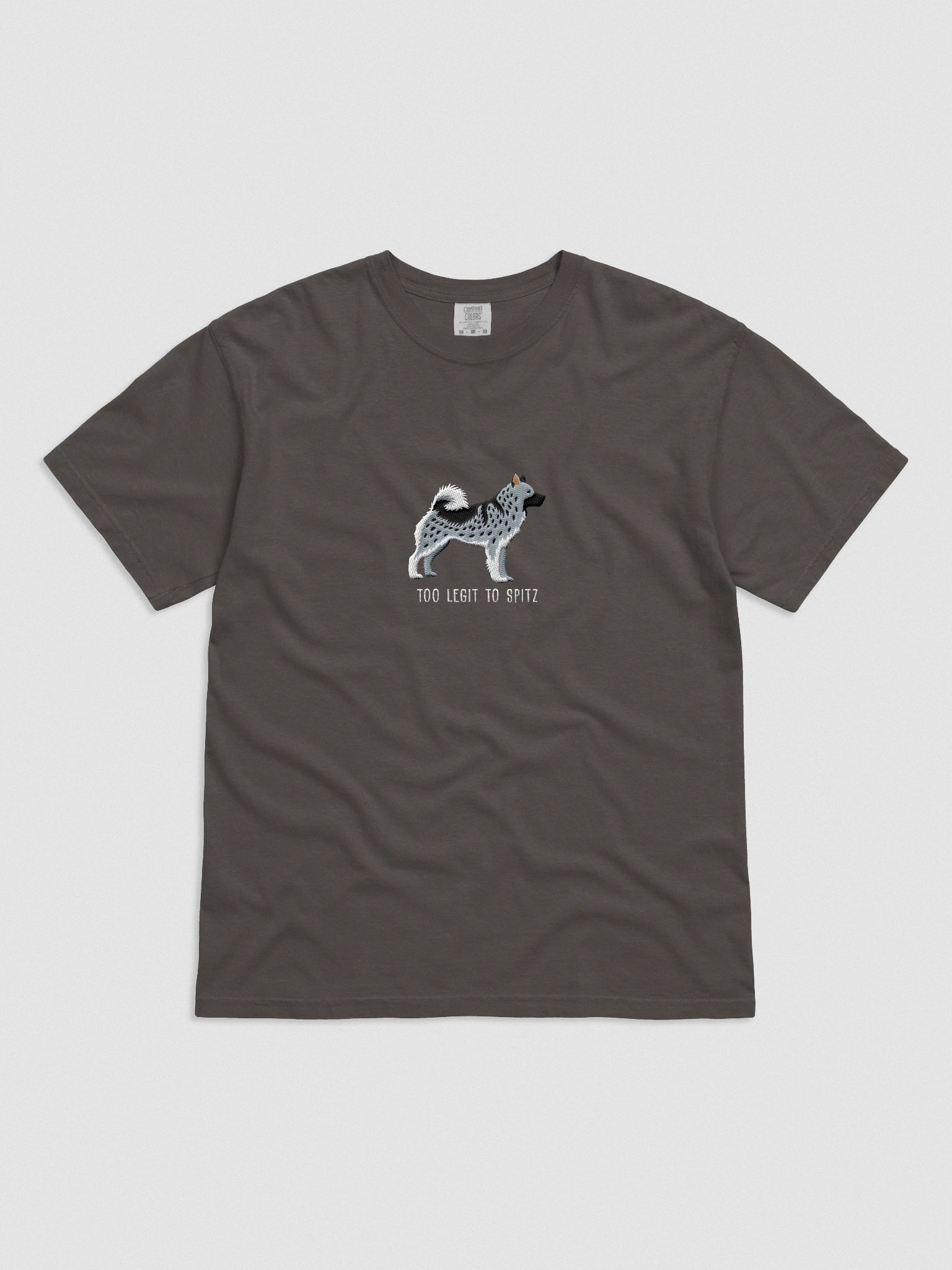 Too Legit to Spitz T-Shirt(Embroidered) of a Norwegian Elkhound(Gray) product image (4)