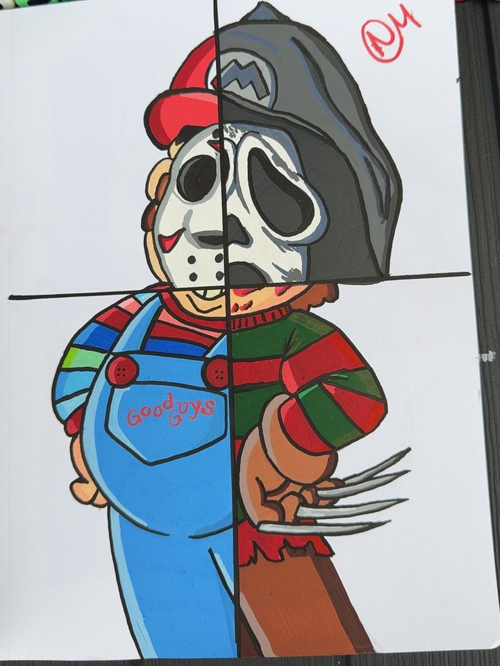 Mario in 4 horror art styles product image (1)