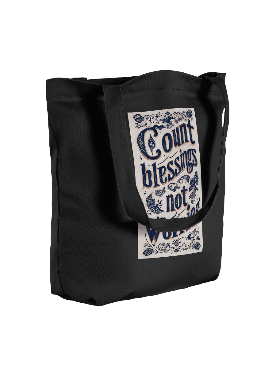 Count Blessings Not Worries DT – Organic Cotton Tote Bag (Standard) product image (4)