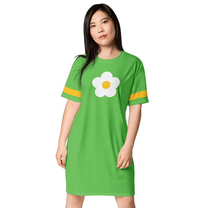Flower-Print Shirt Dress Green product image (1)