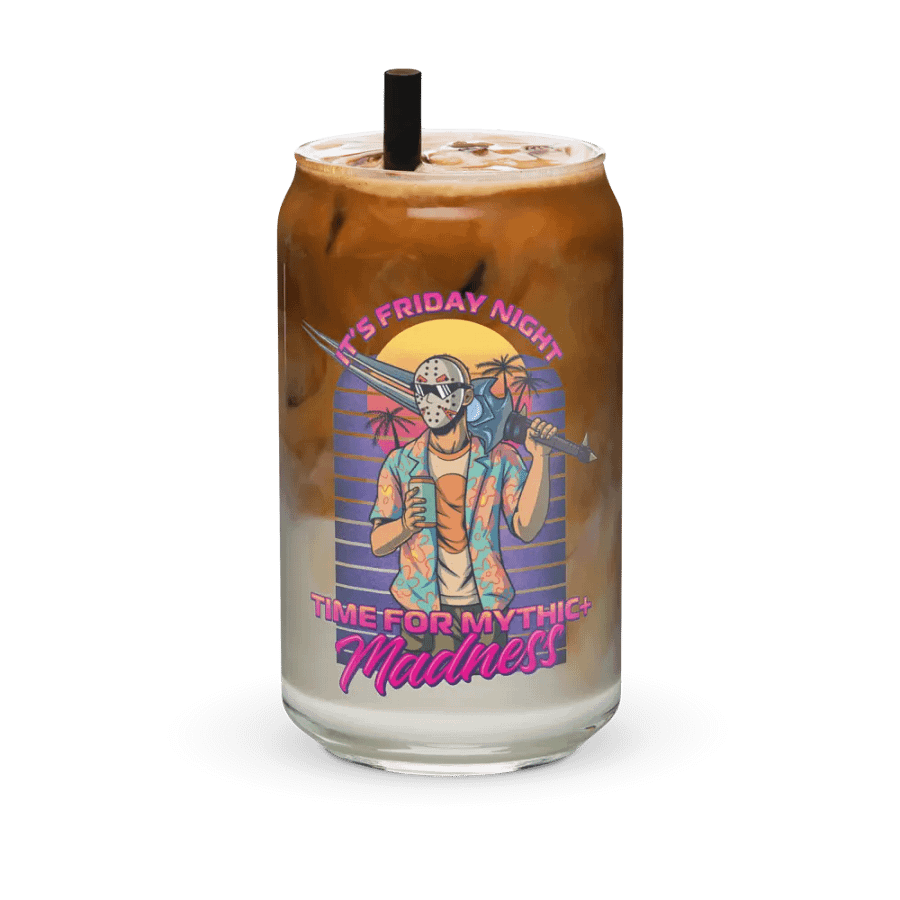 Synthwave Mythic+ Madness Can-Shaped Glass product image (6)