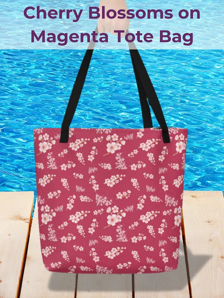 Cherry Blossoms on Magenta Floral Tote Bag product image (1)