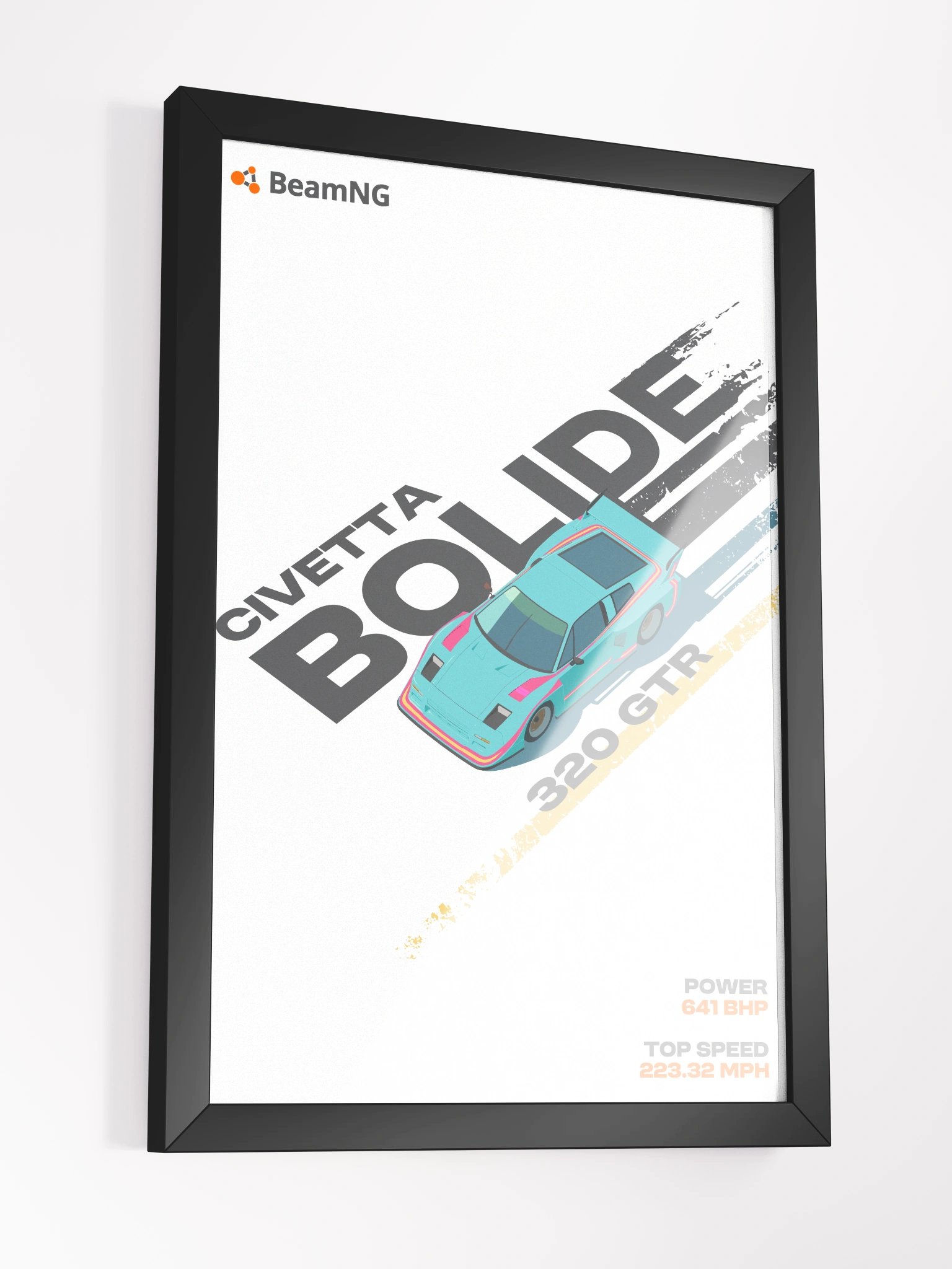 Framed Poster: Civetta Bolide 320 GTR Stylized product image (2)